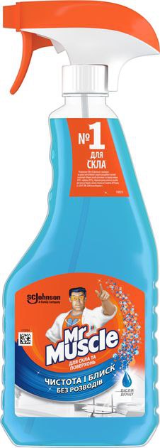 Засіб для скла Mістер Мускул Блакитний Після дощу розпилювач 500мл